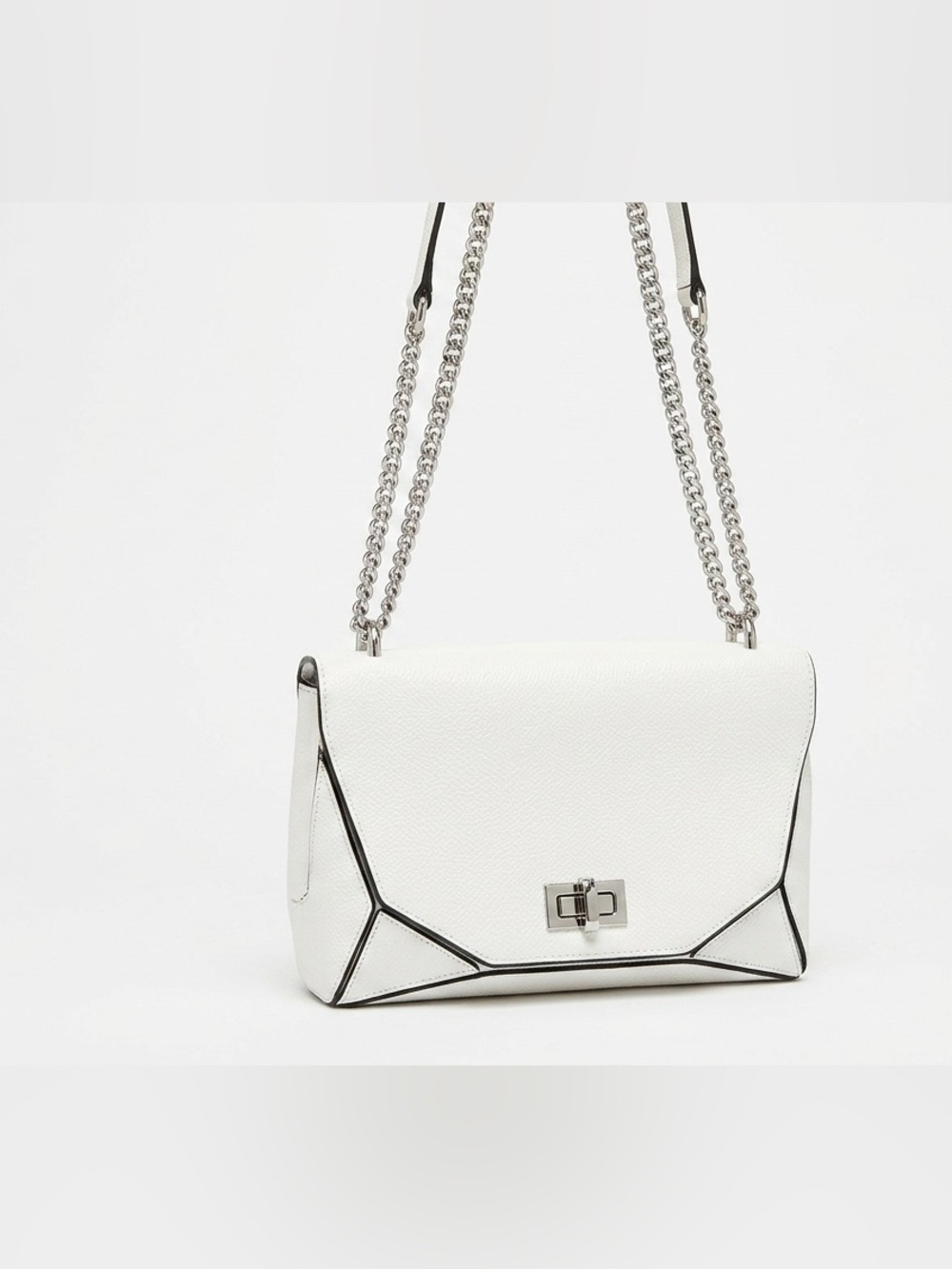 Henri Bendel Bijoux Party Chain Crossbody - White Pebbled Leather